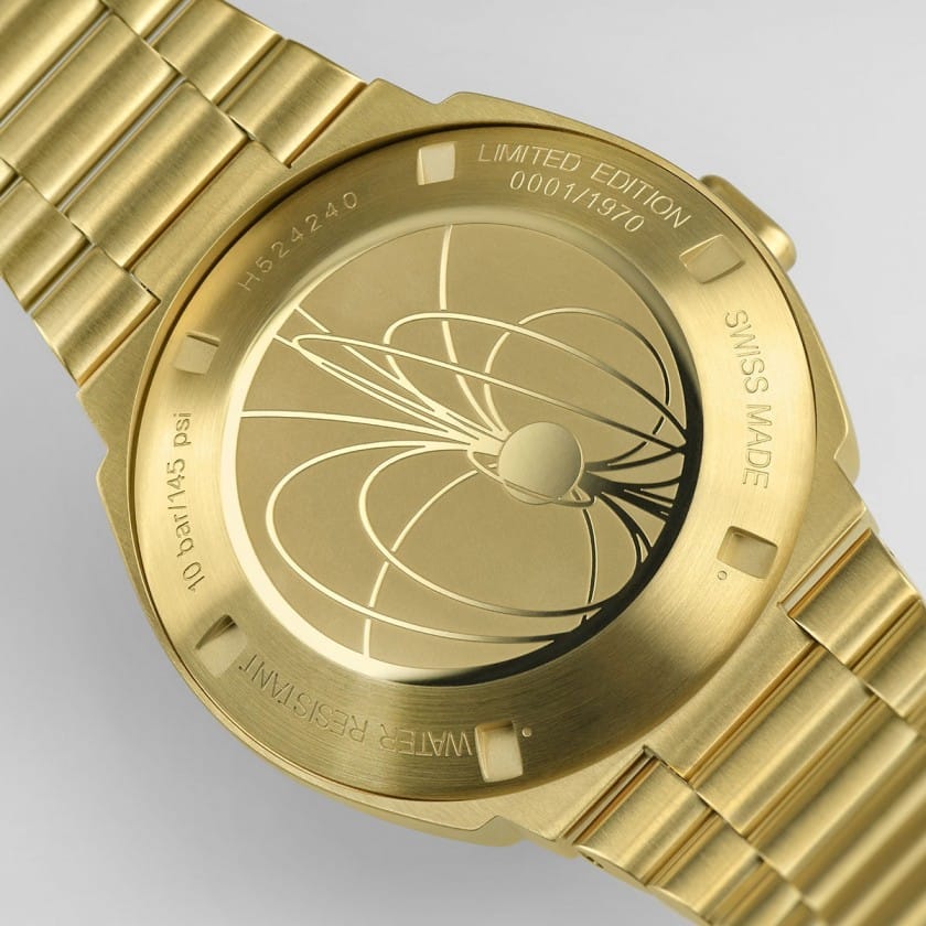 Limited Edition PSR Digital Uhr in Gold - Rückseite