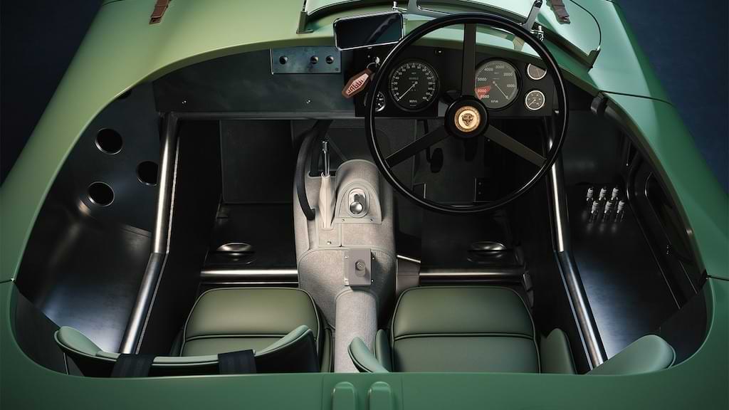 Interior und Cockpit des Jaguar C Type Continuation Modells 2021
