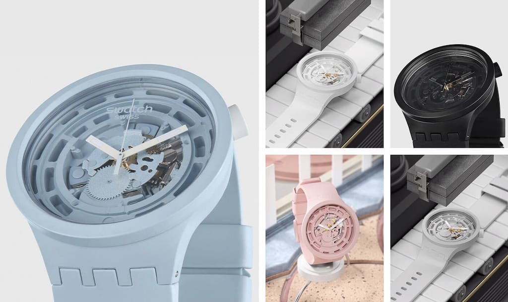 Farbauswahl der Swatch BIOCERAMIC Big Bold Uhren 